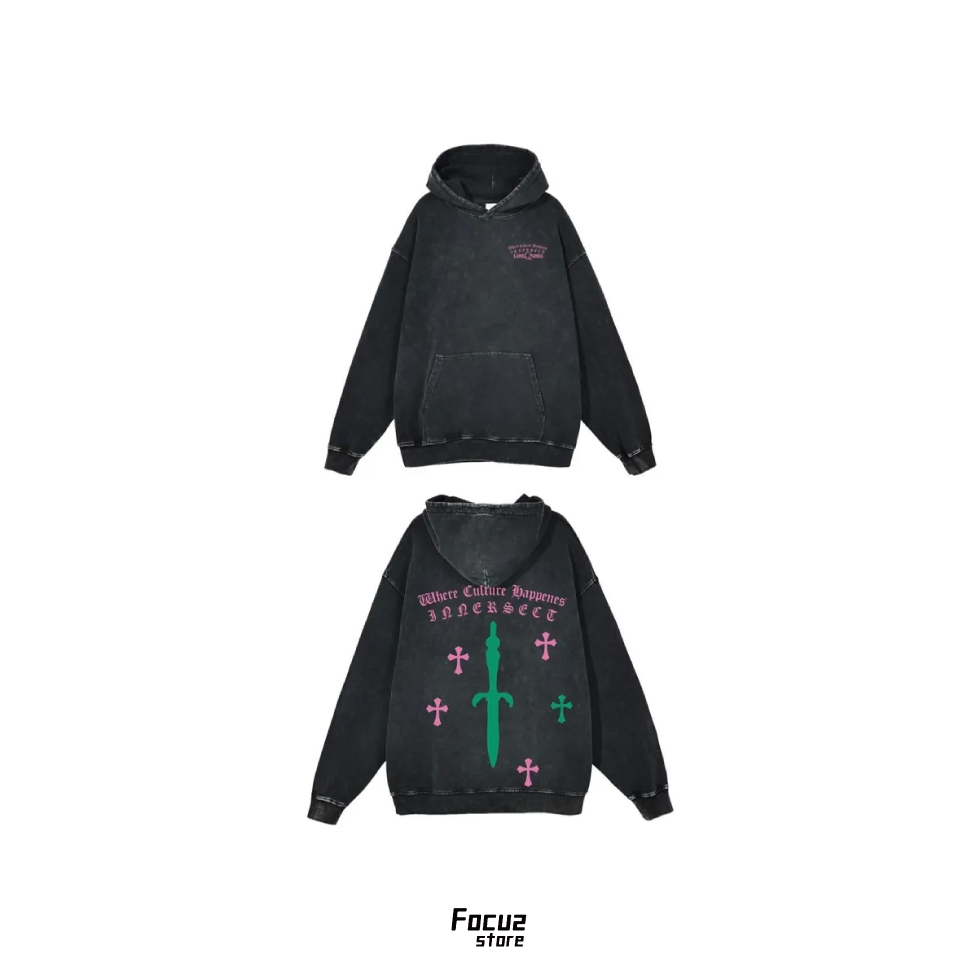 【Focus Store】預購 LoneOnes X INNERSECT Hoodie Washed/Purple/Black 水洗 紫綠