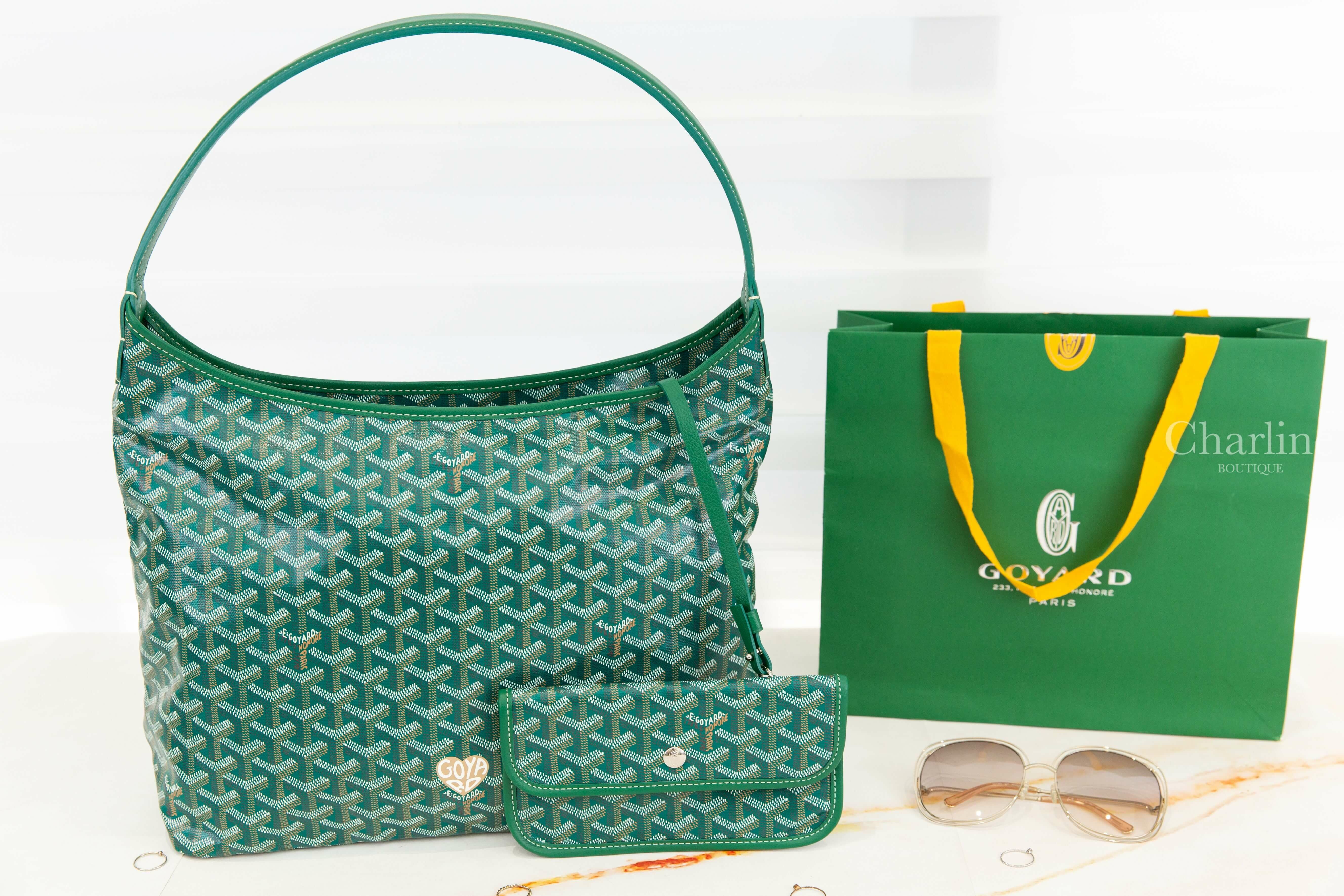 Goyard Bohème Hobo Bag 綠色奶茶色愛心手提肩背包-Charline Boutique 精品代購