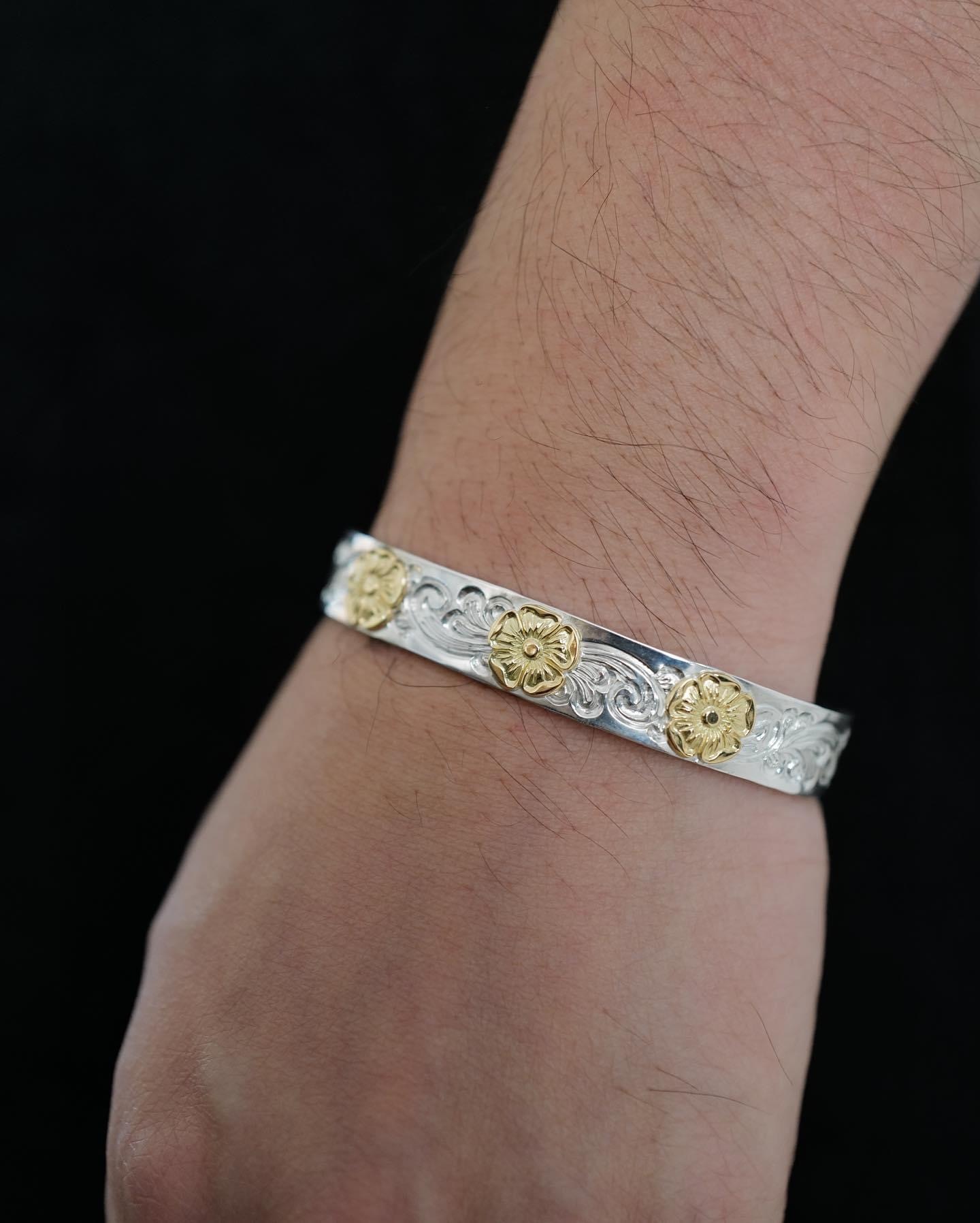 10mm 唐草三金花Bangle