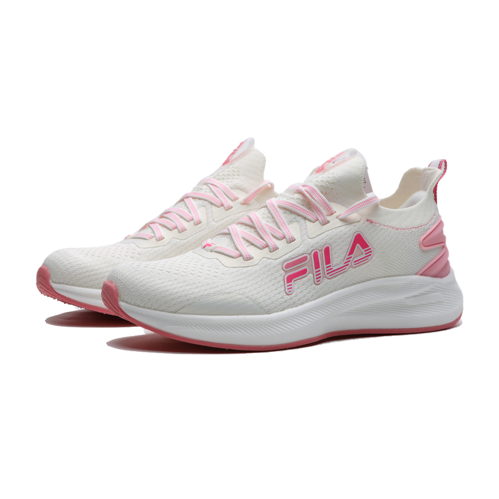【下殺↘ $990】FILA 慢跑鞋 白粉 防潑水 襪套式 運動鞋 女 5J911X155
