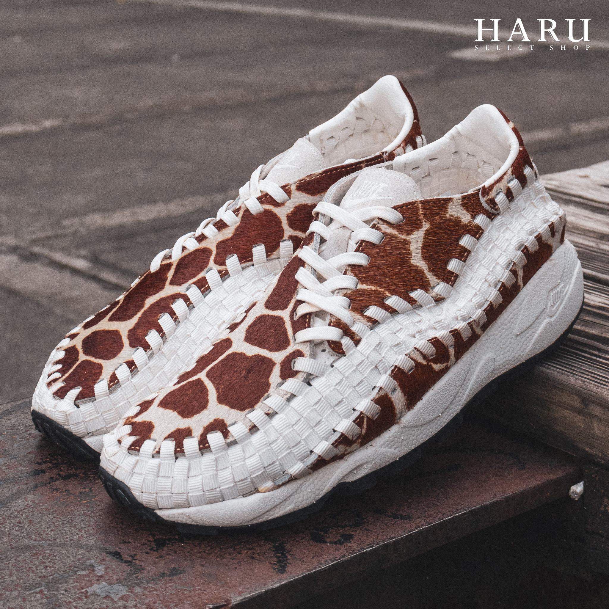 NIKE AIR FOOTSCAPE WOVEN 長頸鹿 乳牛紋 馬毛 編織鞋 經典慢跑復古休閒鞋 FB1959-100