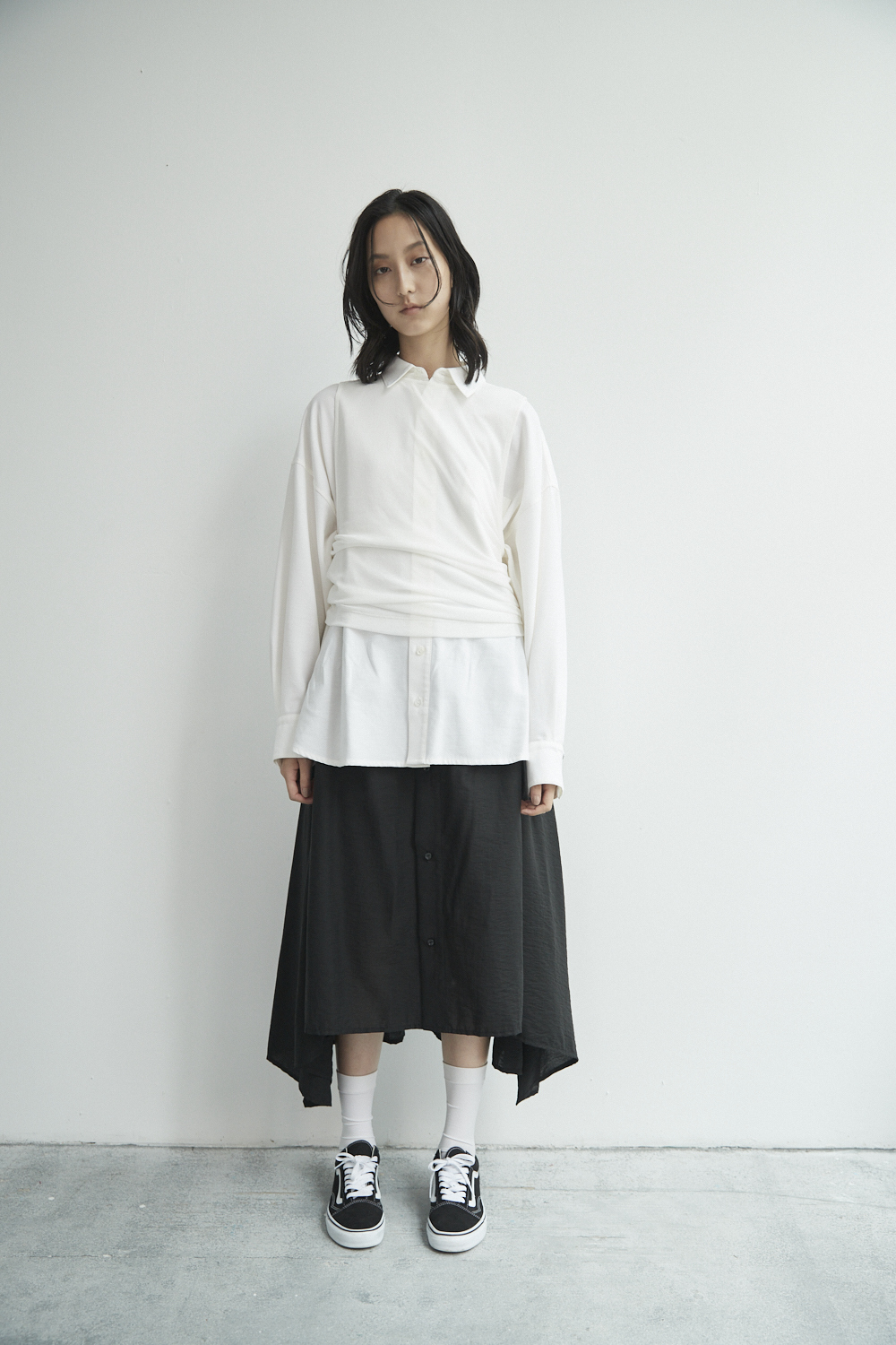 透膚背心收腰襯衫