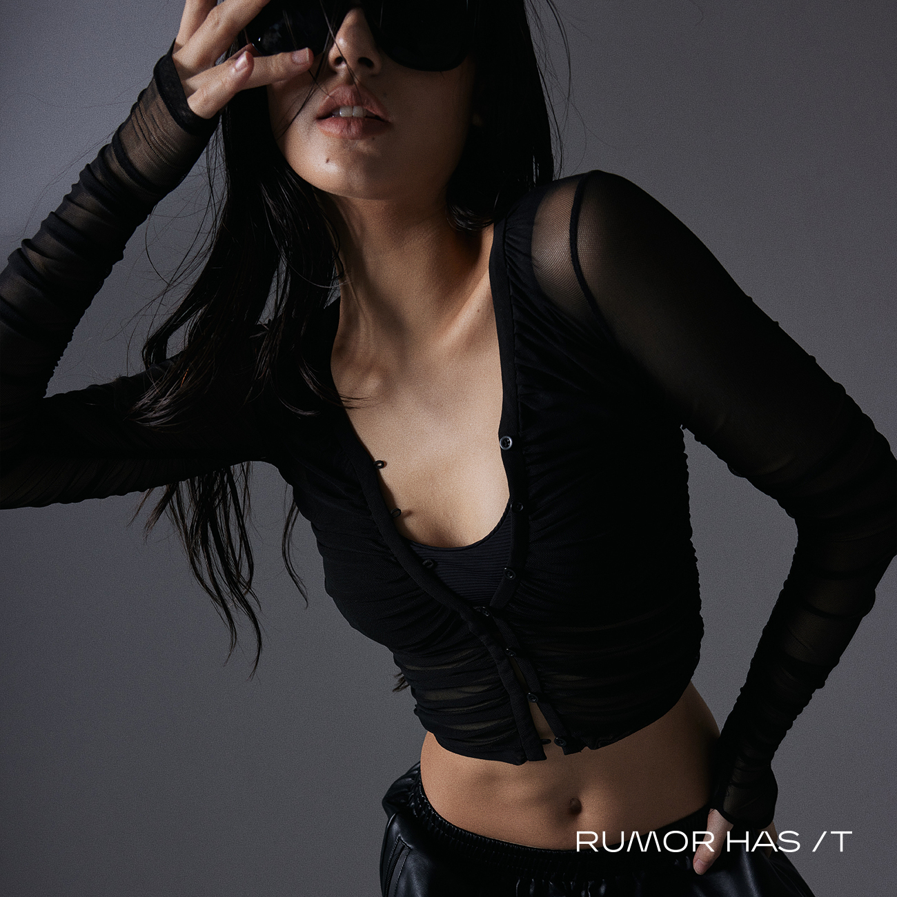 Wrinkled Mesh Fit Cardigan