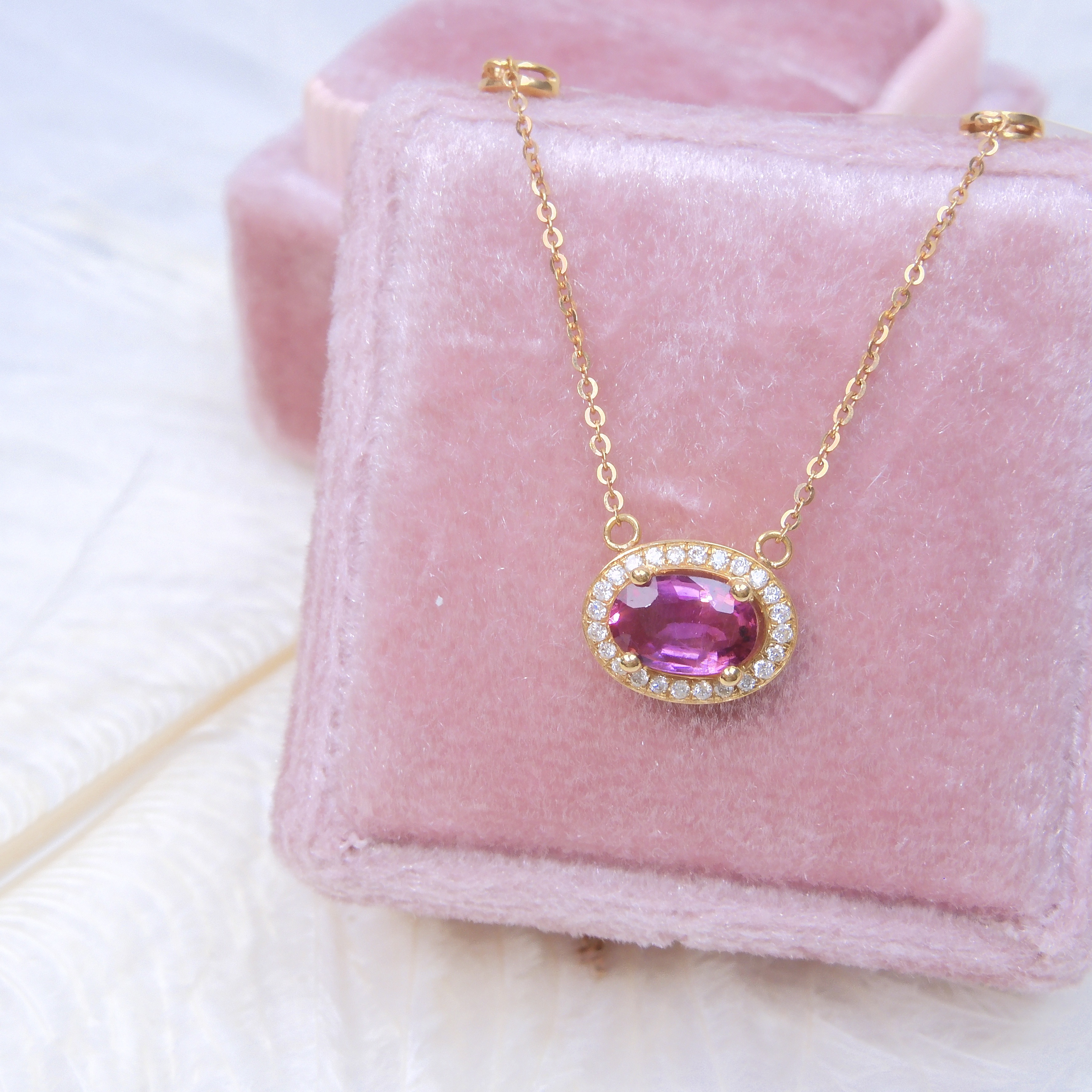 18K金 0.45ct 碧璽項鏈