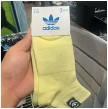 [S] ADIDAS UNION LOW-CUT SOCKS 3 PAIRS,ALMOST YELLOW/NIGHT INDIGO/COOL HEATHER, GB3949 (SAD105)