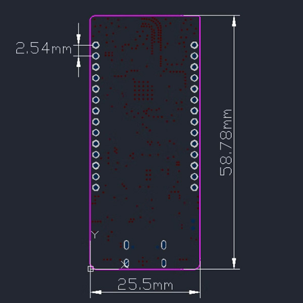 T-Display-S3 AMOLED 1.91吋 開發板 尺寸圖