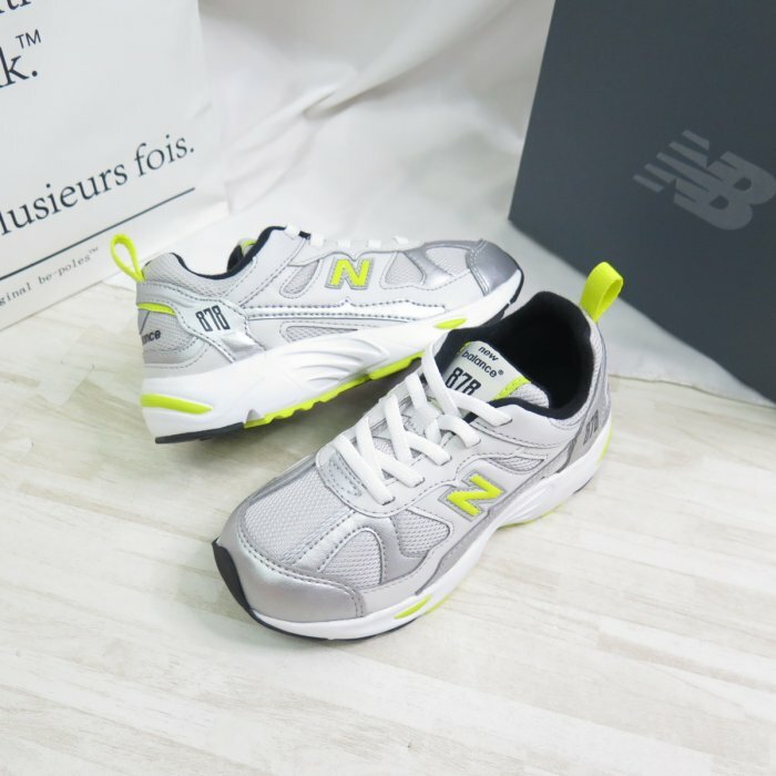 【Luxury】現貨 New Balance 中童鞋 NB878 休閒鞋 寬楦 運動鞋 PV878KOD 銀X螢光黃