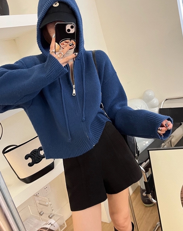 ᴋᴏʀᴇᴀ🇰🇷短版連帽軟糯針織開衫(三色)