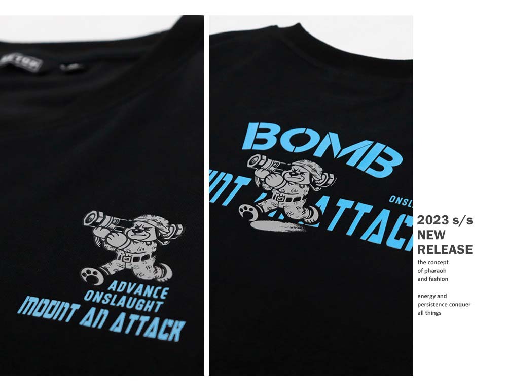 RETOP 萊卡系列 軍事戰術熊涼感萊卡圓領T 黑