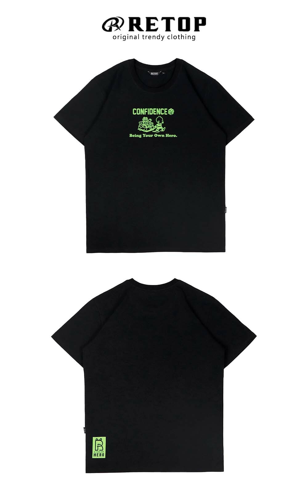 RETOP 萊卡系列 頑童歷險記涼感萊卡圓領T 黑