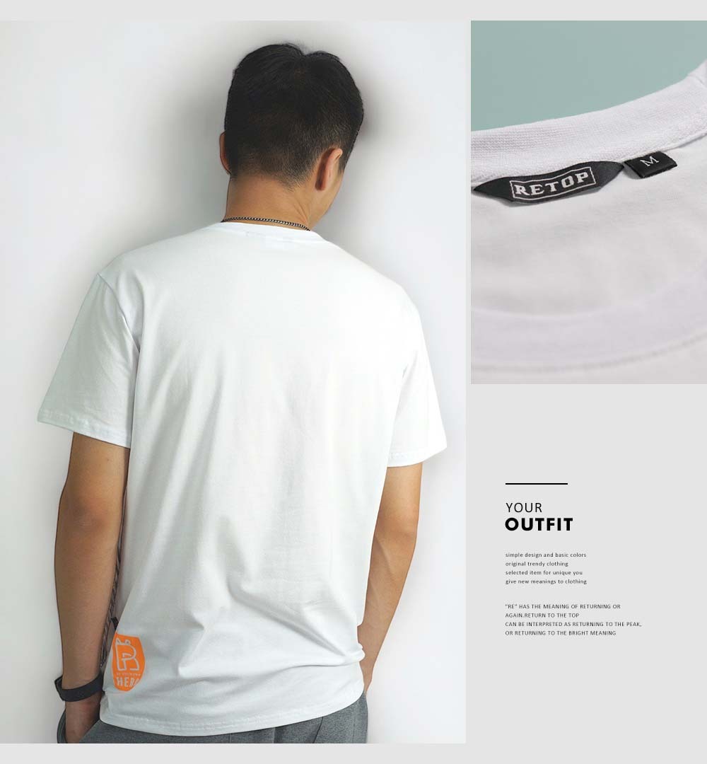 RETOP 萊卡系列 頑童歷險記涼感萊卡圓領T 白