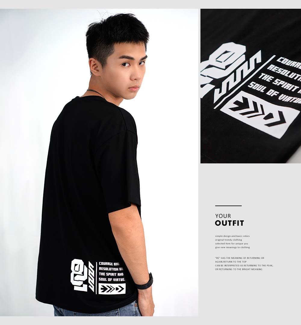 RETOP 賽博龐克 數碼未來寬版圓領T 黑