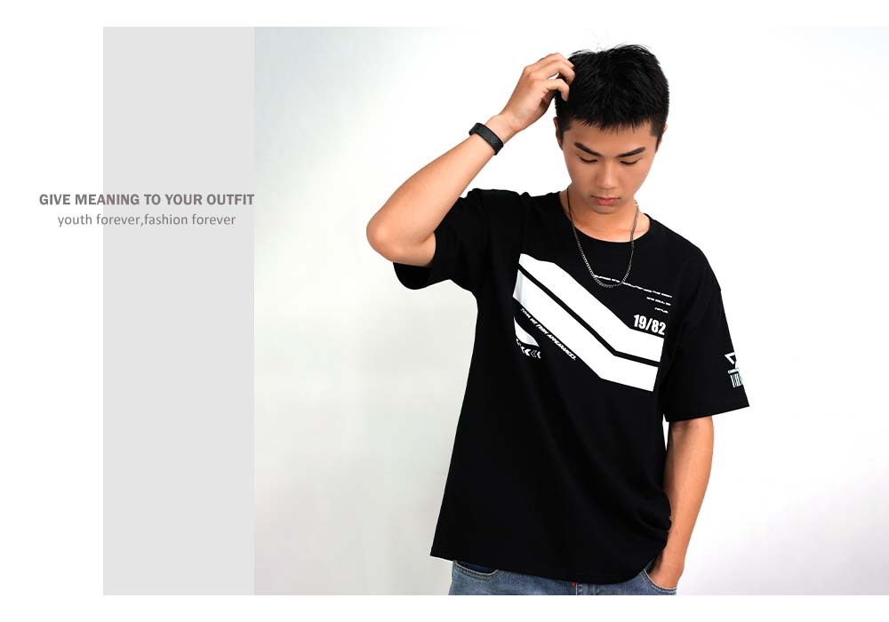RETOP 賽博龐克 數碼未來寬版圓領T 黑