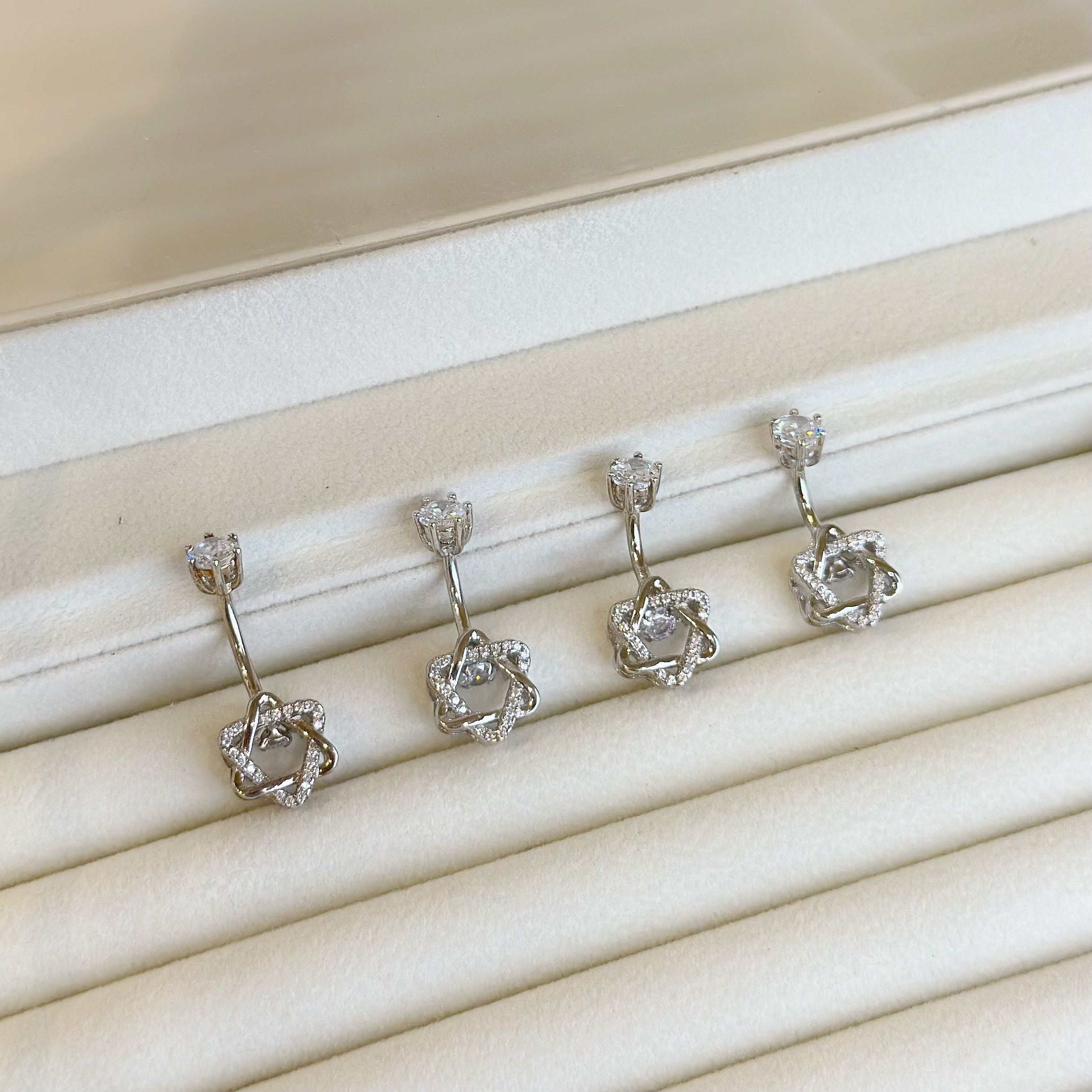 【純銀】六角排鑽靈動肚環