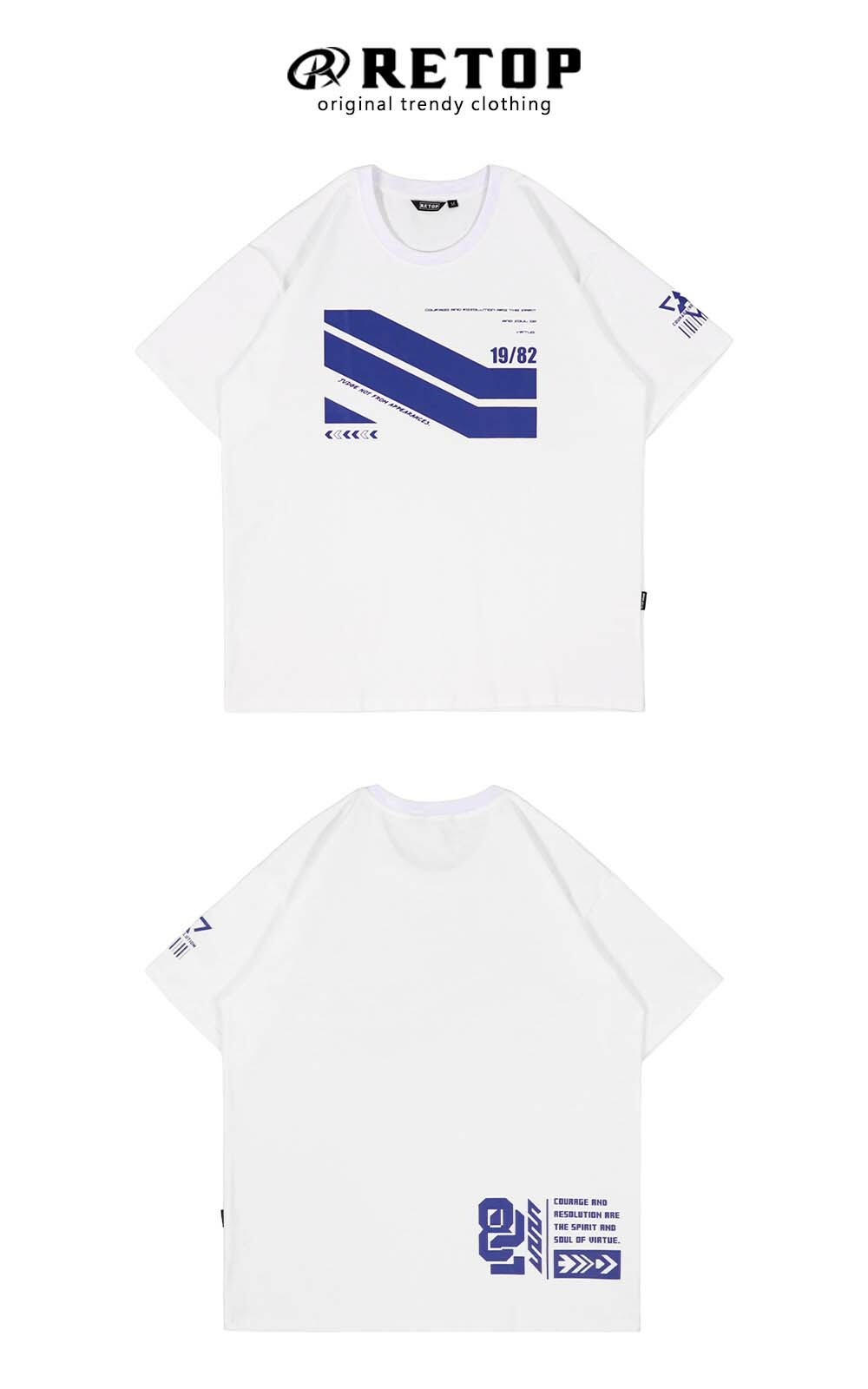 RETOP 賽博龐克 數碼未來寬版圓領T 白