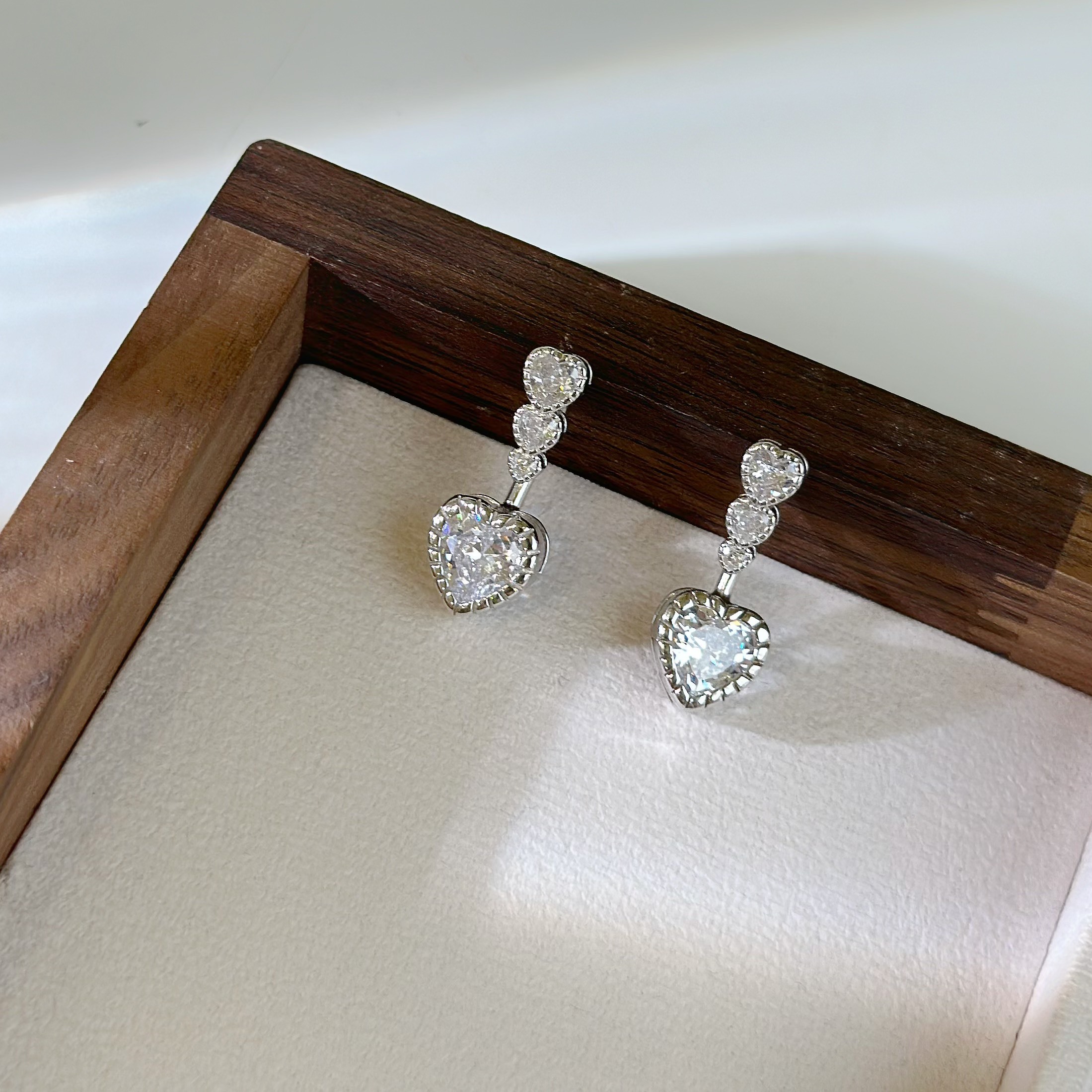 【純銀】愛心三鑽肚環