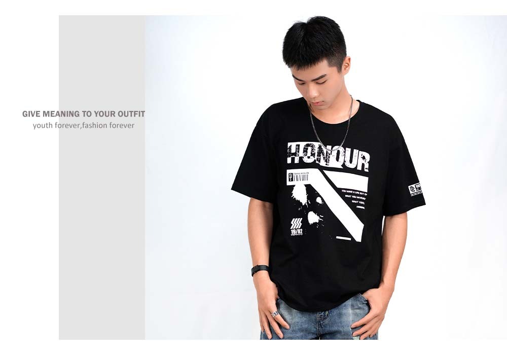 RETOP 賽博龐克 榮耀戰役寬版圓領T 黑