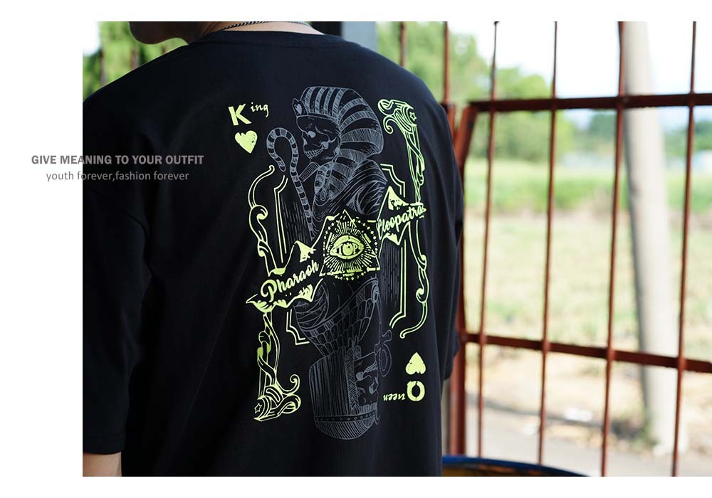RETOP 撲克系列 法老神話夜光寬版T 黑