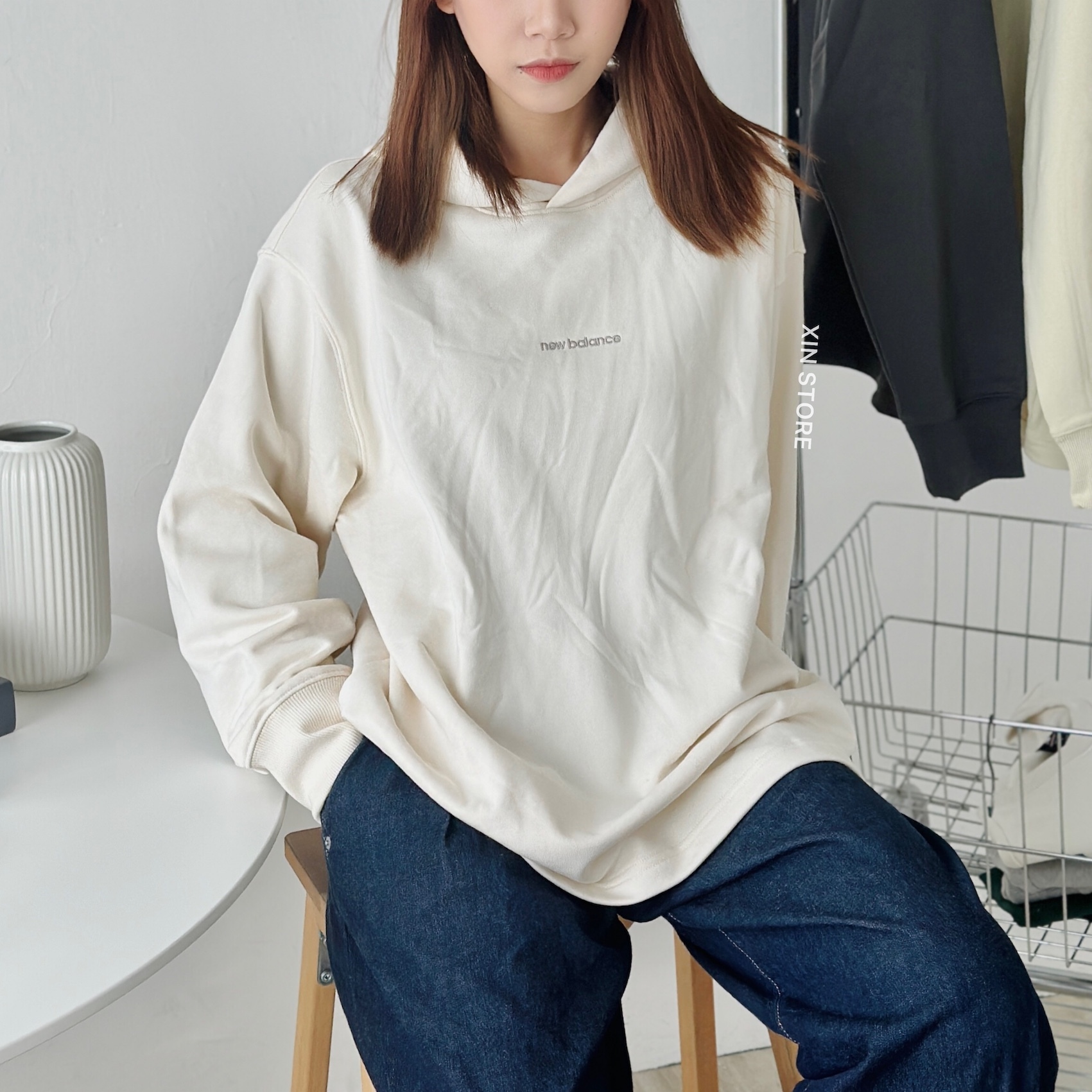 【現貨】New Balance NB 帽Tee 長袖 字母 刺繡 連帽 四色