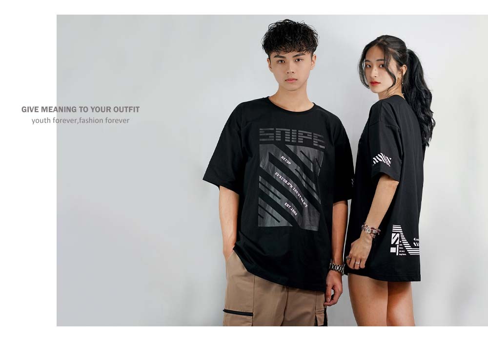 RETOP 賽博龐克 狙擊行動寬版圓領T 黑