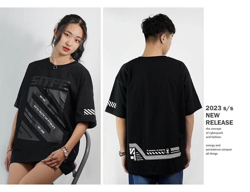 RETOP 賽博龐克 狙擊行動寬版圓領T 黑