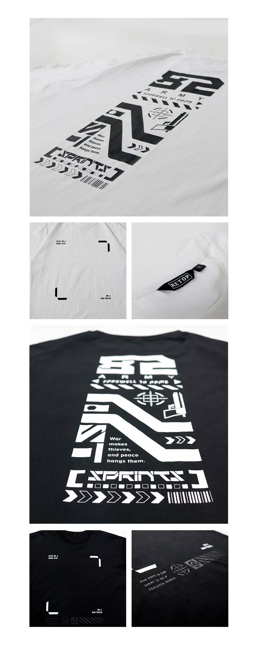 RETOP 賽博龐克 不滅戰意寬版圓領T 黑