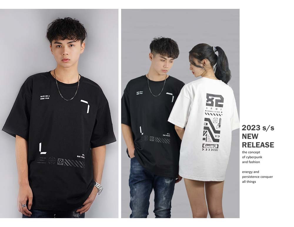 RETOP 賽博龐克 不滅戰意寬版圓領T 白