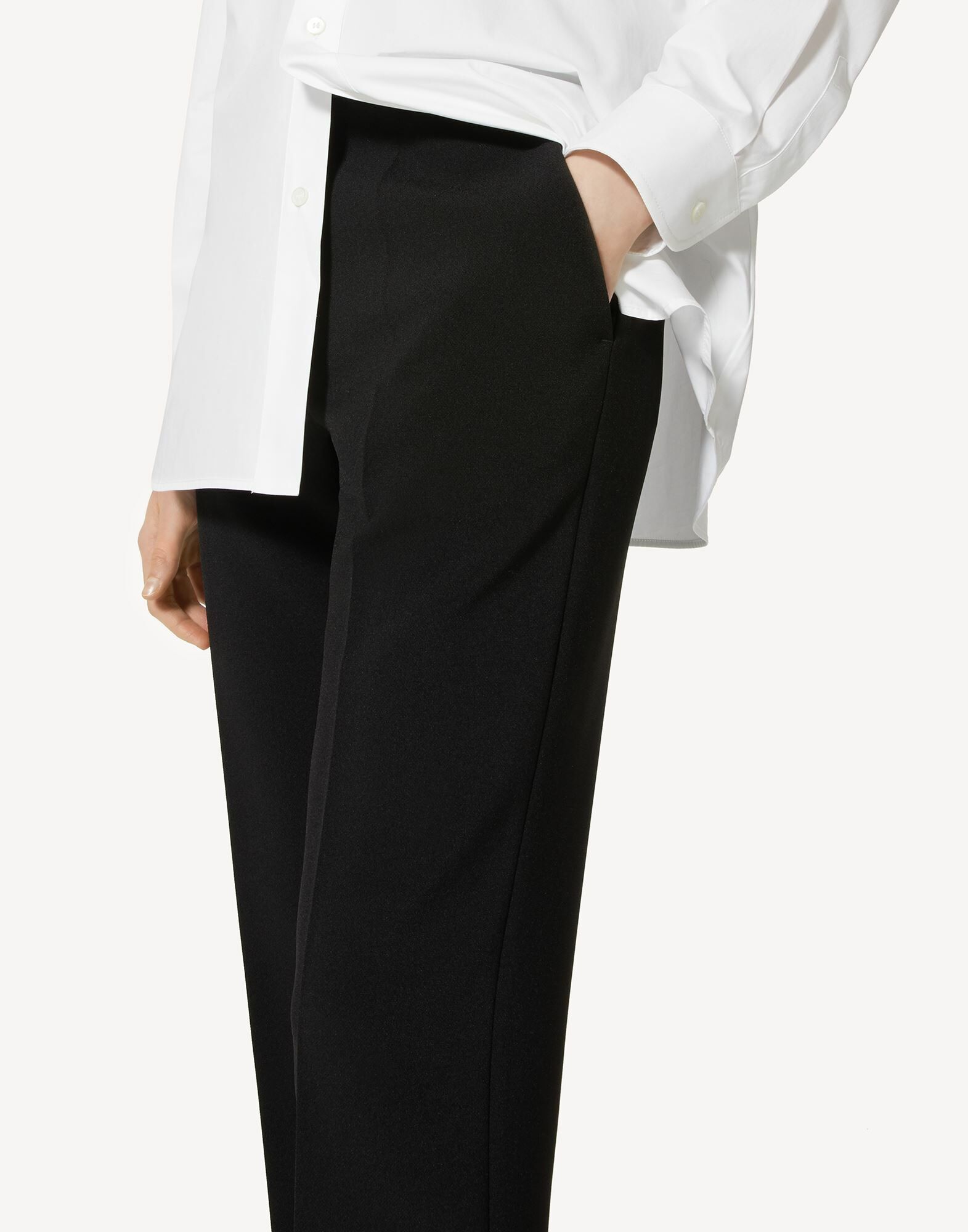 Red Valentino 筆直立體修身西裝褲(黑)