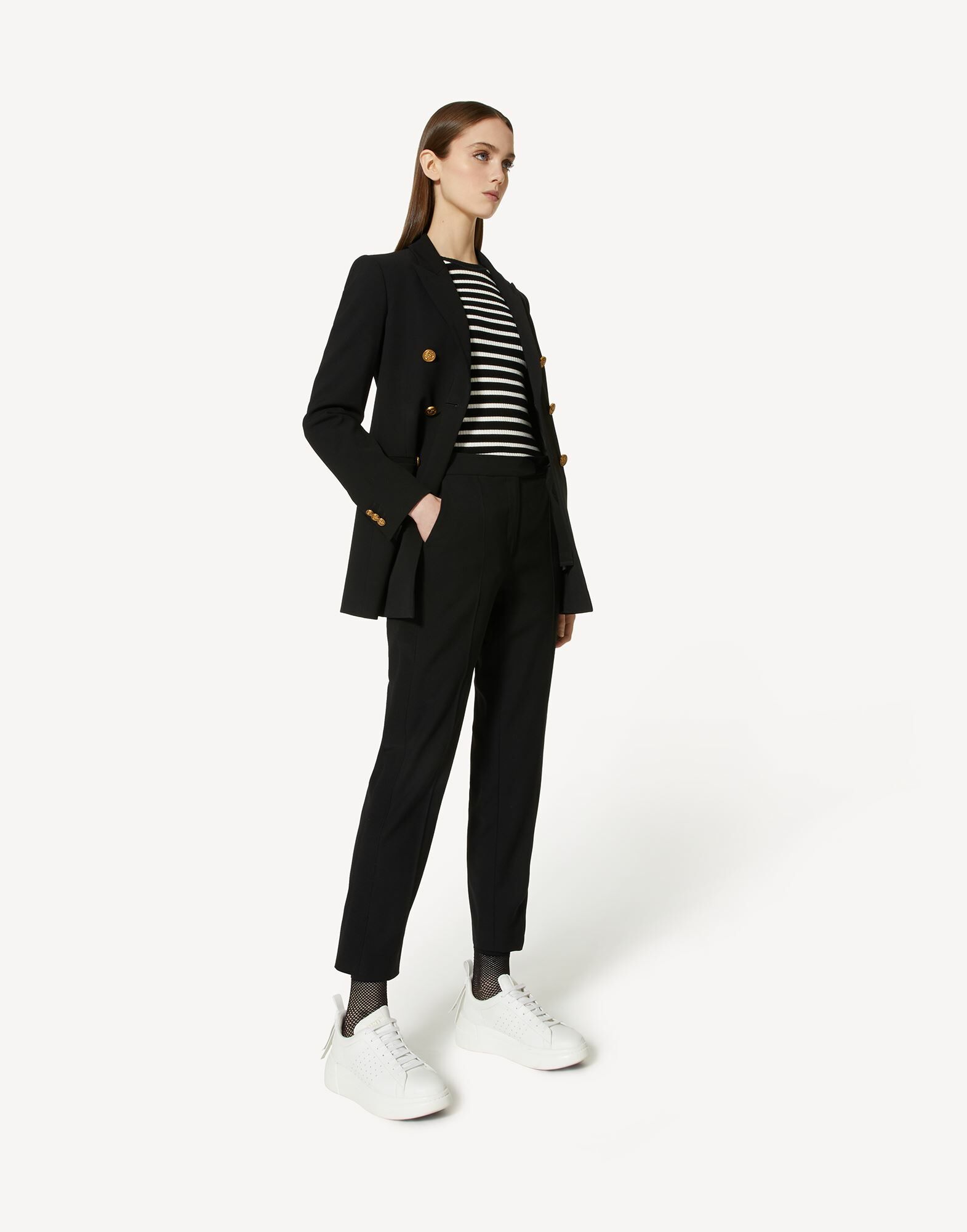 Red Valentino 側腰頭蝴蝶結綁帶長褲(黑)