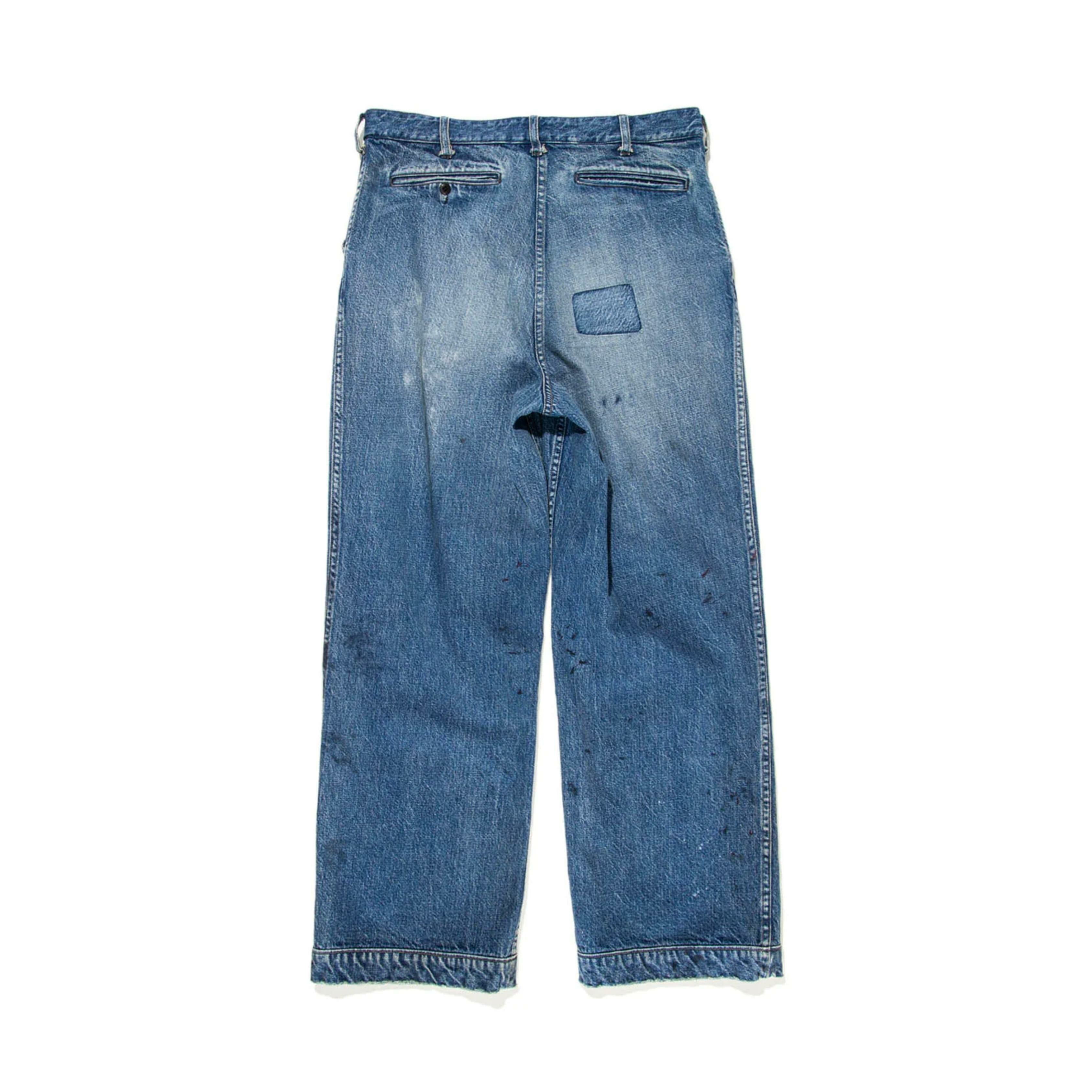 BOW WOW - USN DENM TROUSERS / INDIGO AGEING PAINTED