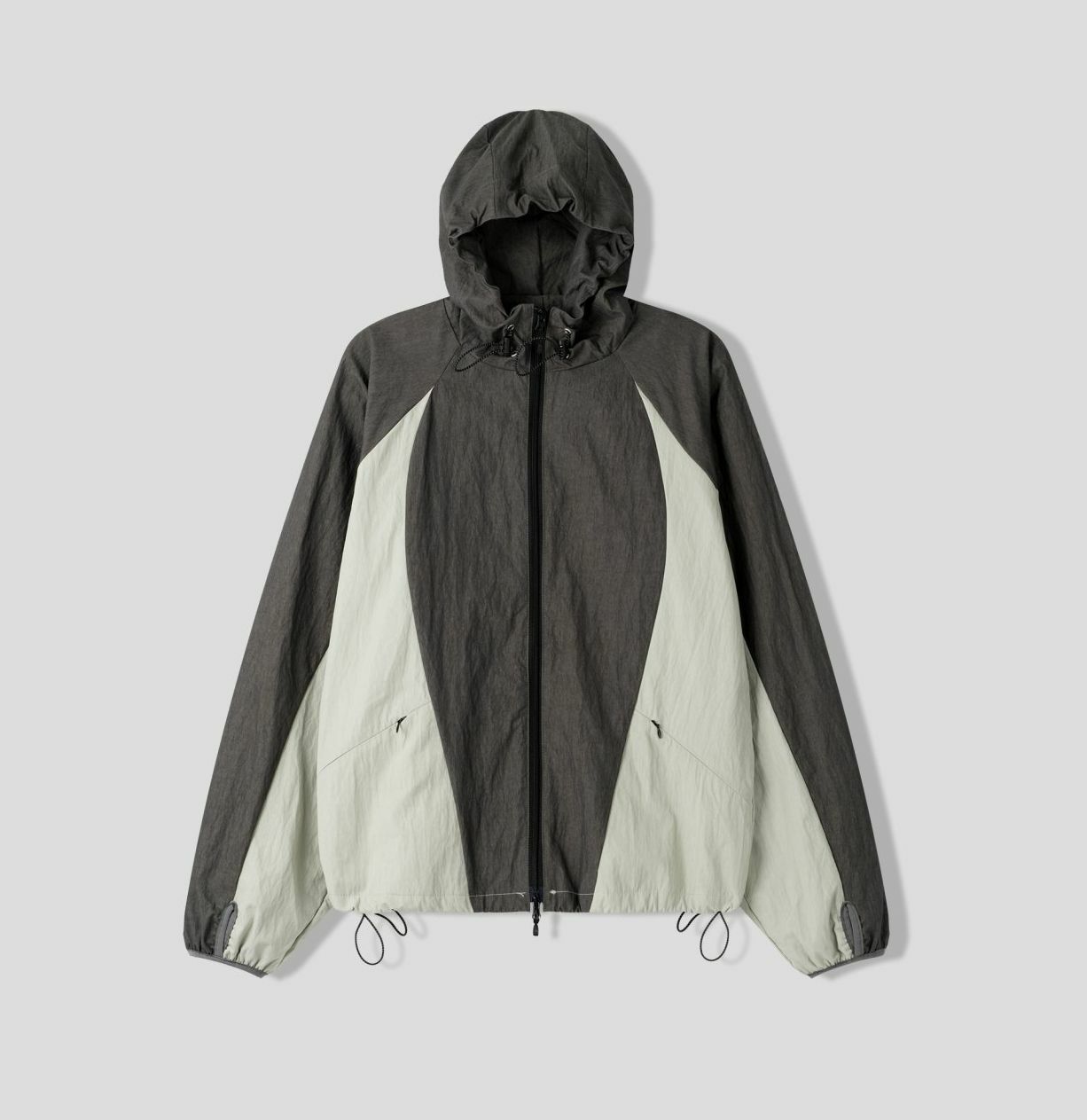 拼色拉鍊連帽外套 EARN-024JK