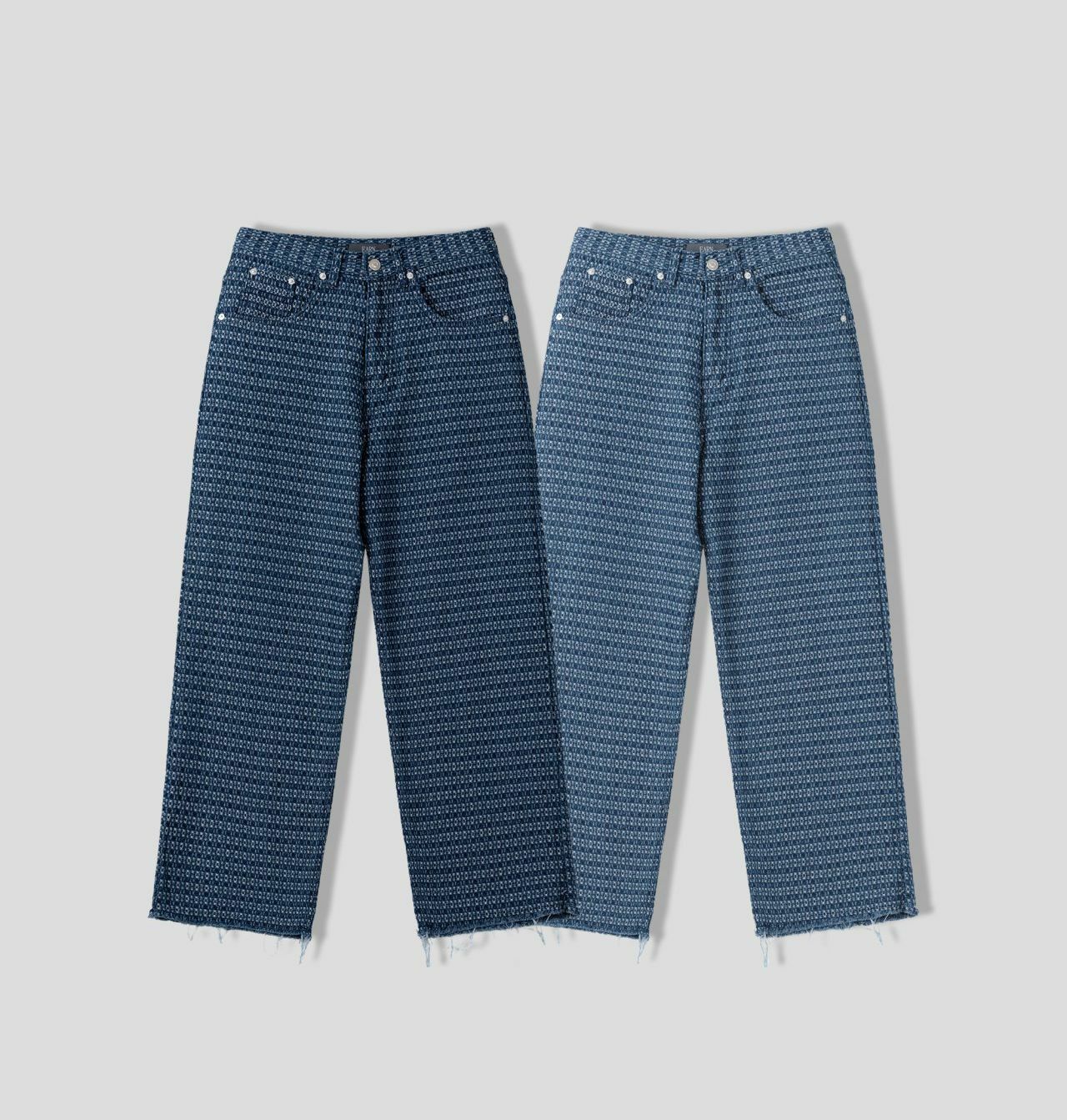 淨色花紋鬆身牛仔褲 EARN-026P