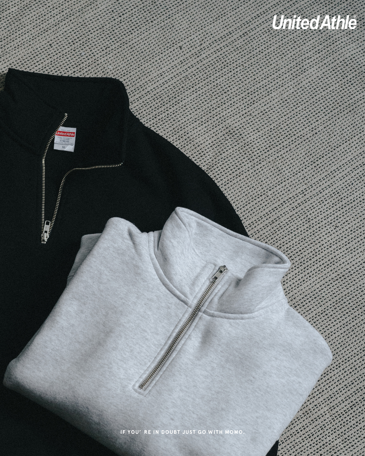 United Athle 10.0oz. T/C寬鬆半拉鍊運動衫 (內刷毛)  3578801  2色