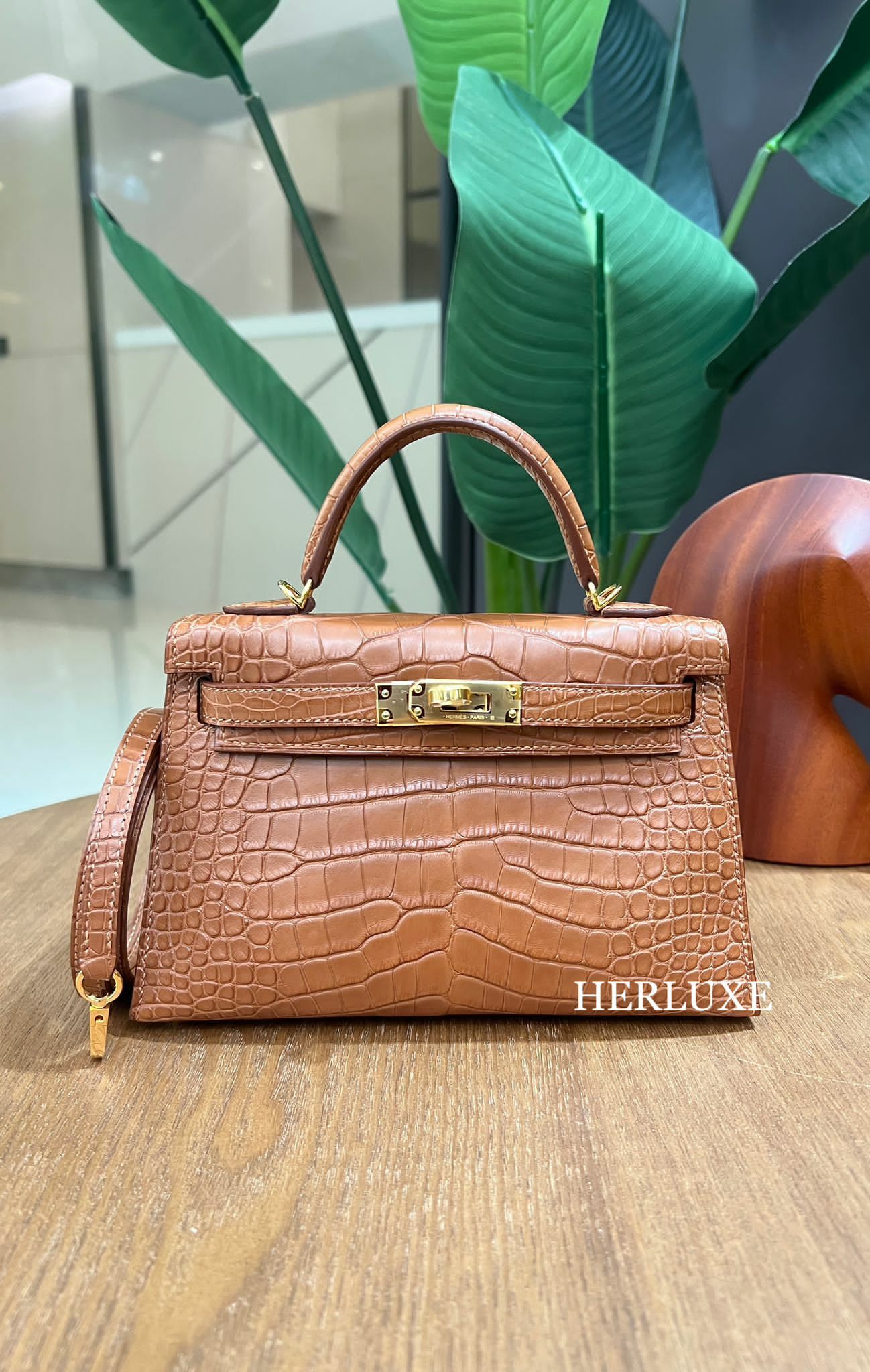 Kelly mini II 37 gold cc Alligator matt B