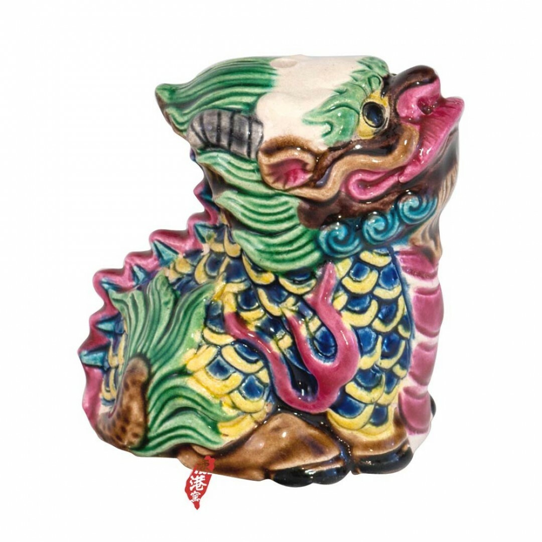 台灣國寶交趾陶 中陶笛 麒麟