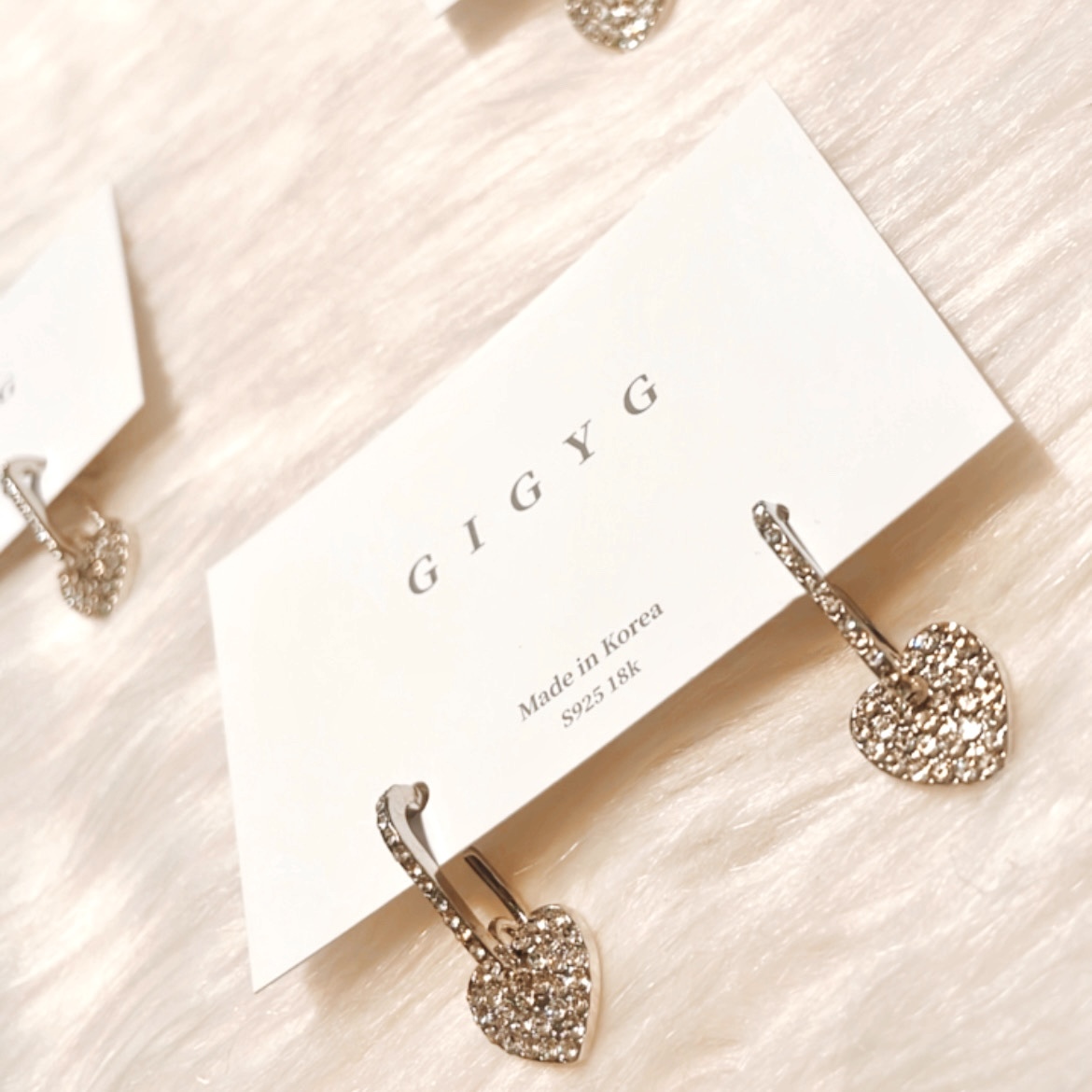 高奢立體銀鑽心 耳墜
