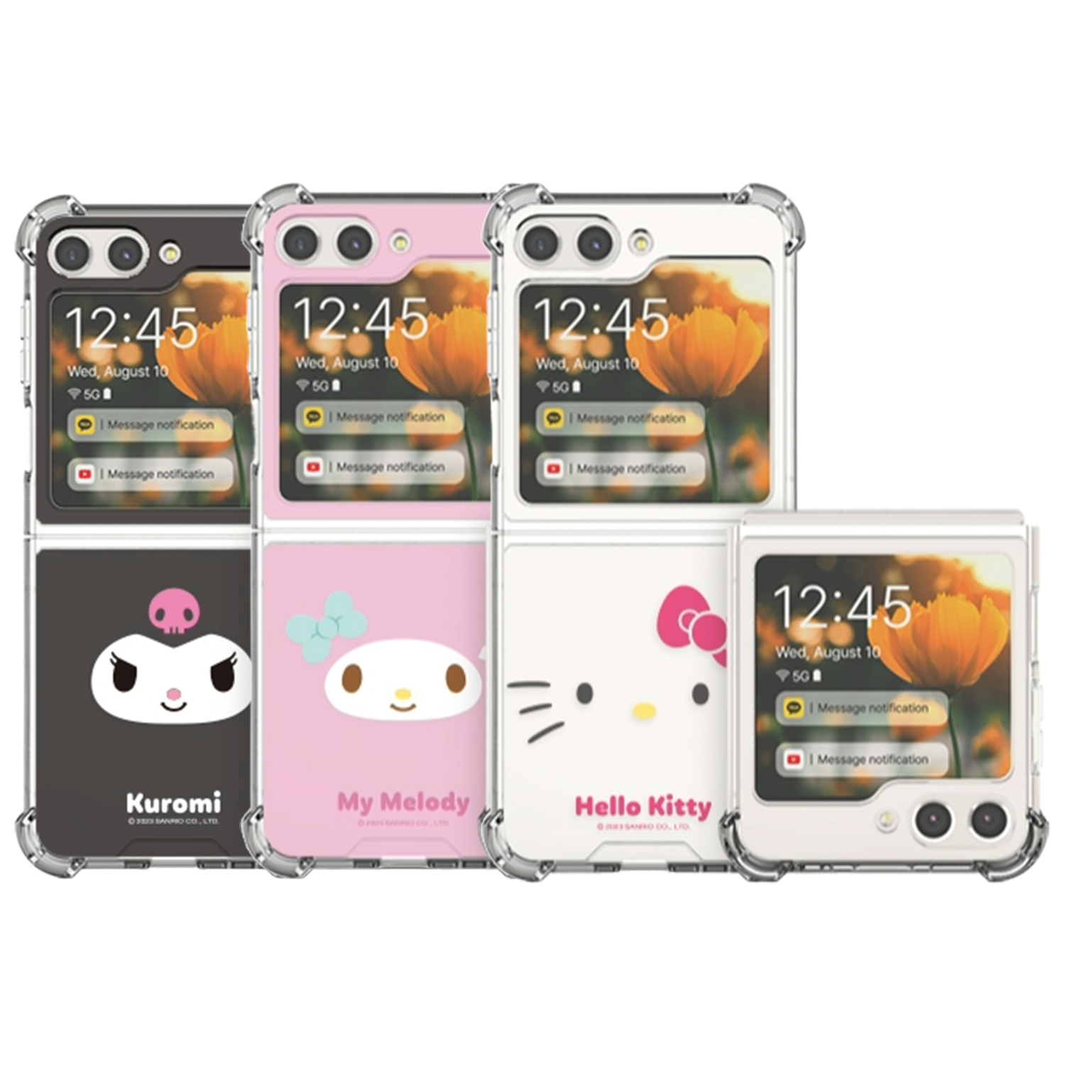 Sanrio - Clear Bumper - Samsung Flip Case 氣囊防撞手機保護硬殼 TY