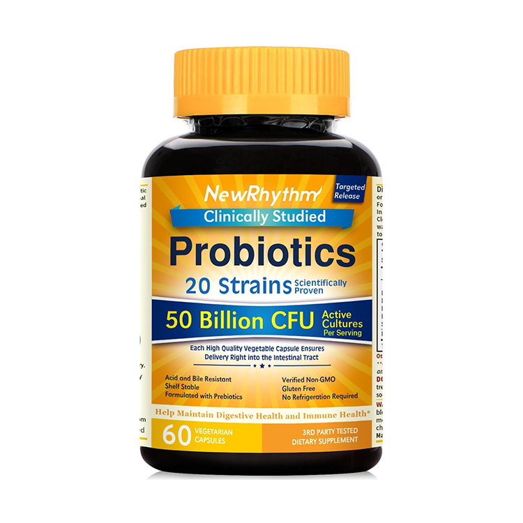 NewRhythm Probiotics 20 Strains , 50 Billion CFU , 60 Veg Capsules