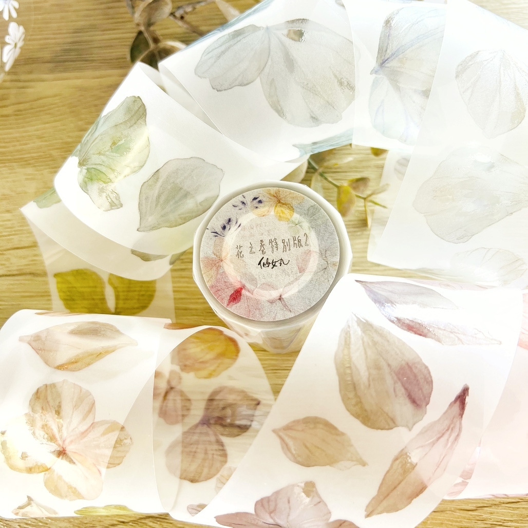 仙女丸Fairy Maru．花之卷特別版2 5cm水晶油墨霧面PET膠帶 <整捲/分裝>