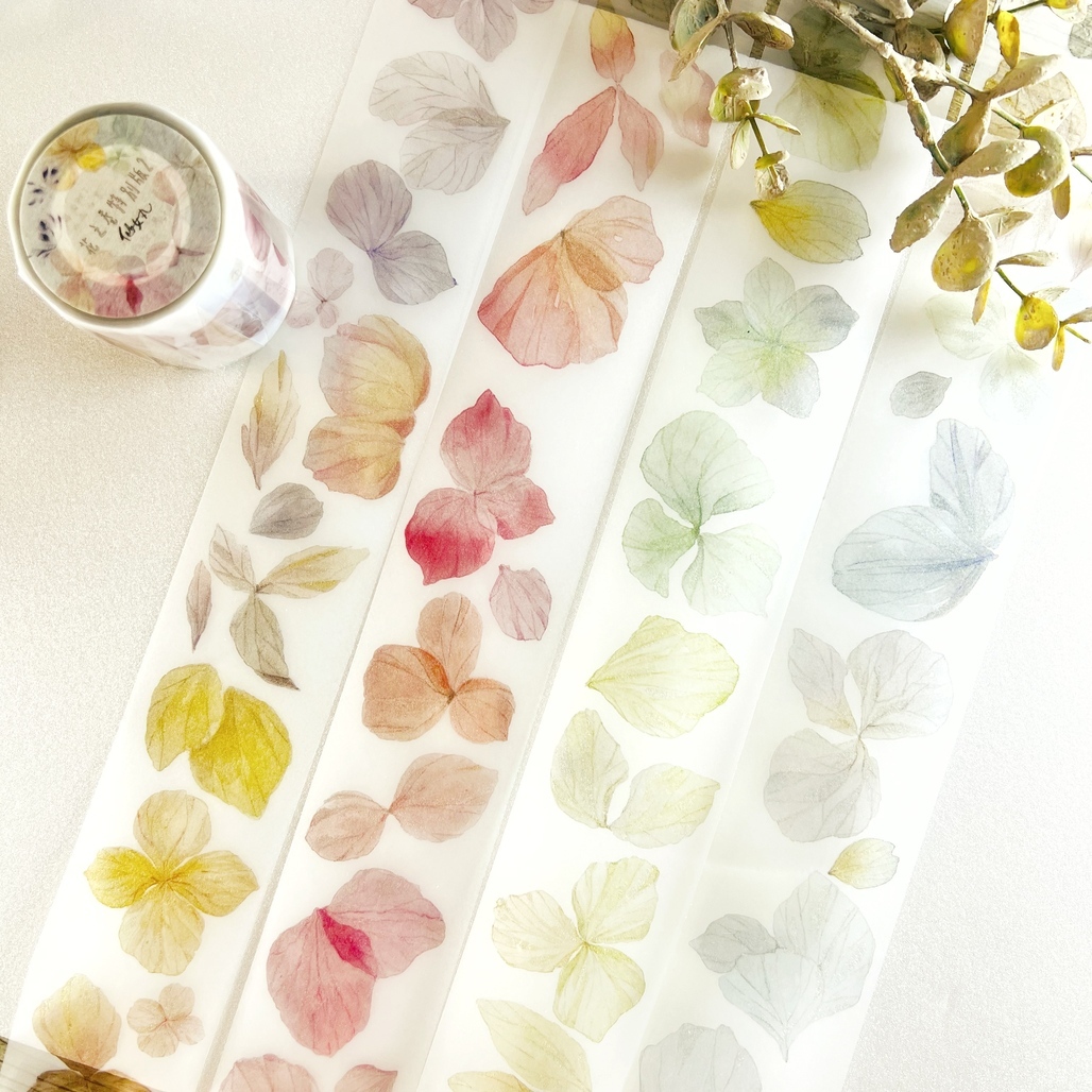 仙女丸Fairy Maru．花之卷特別版2 5cm水晶油墨霧面PET膠帶 <整捲/分裝>