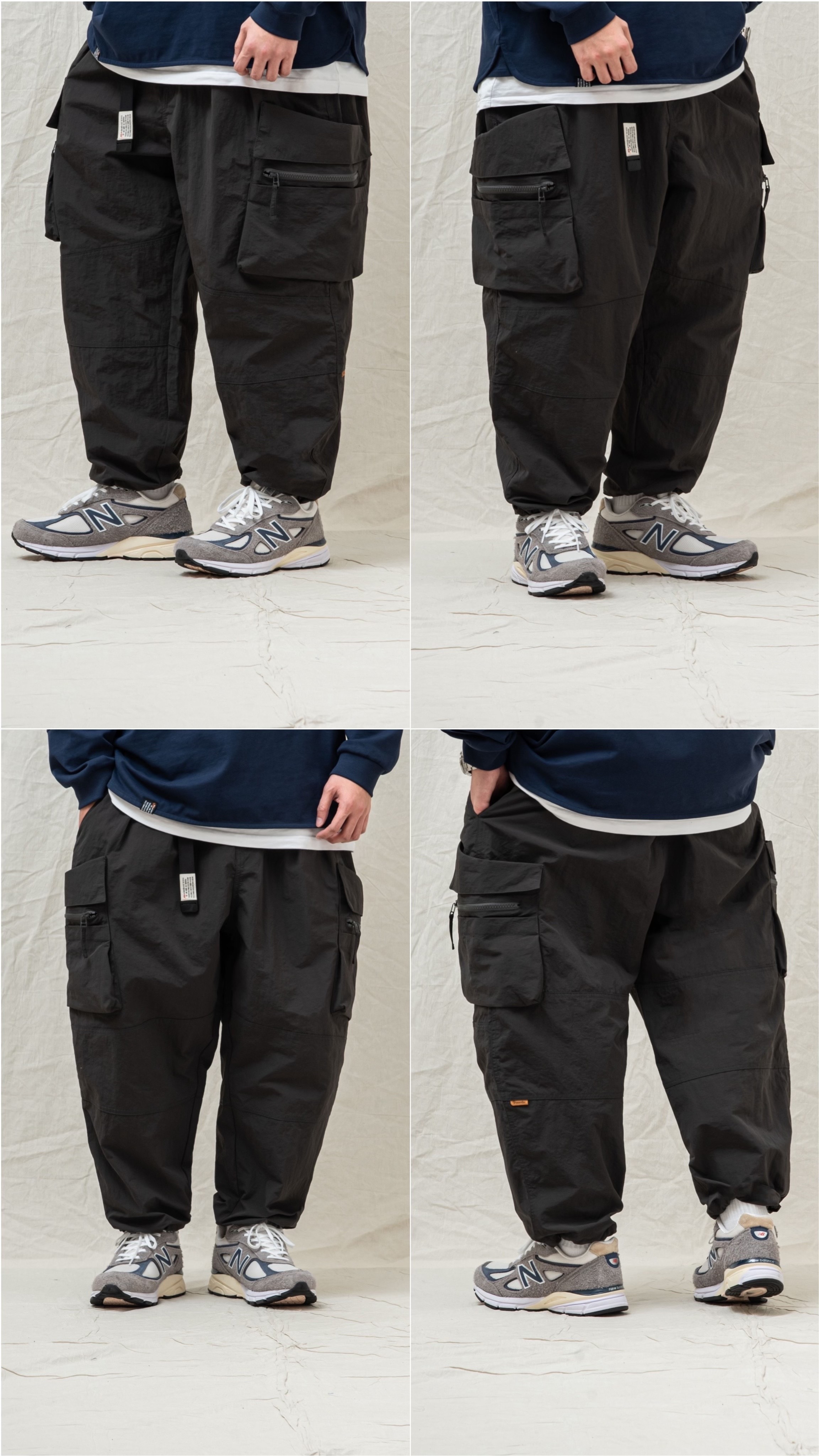 PERSEVERE WATER-REPELLENT NYLON CARGO PANTS-CHARCOAL GR