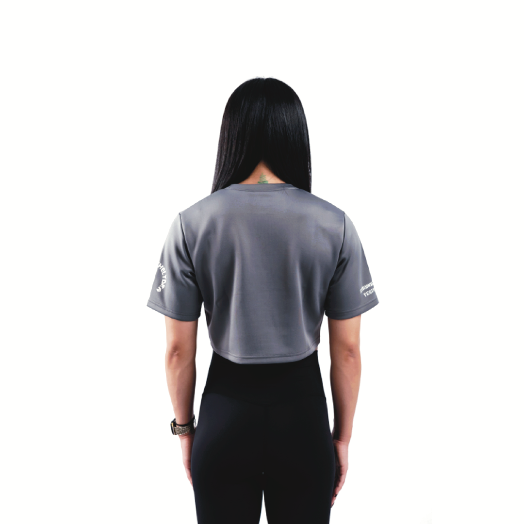 [Interlock™] Cropped Tee - Gray