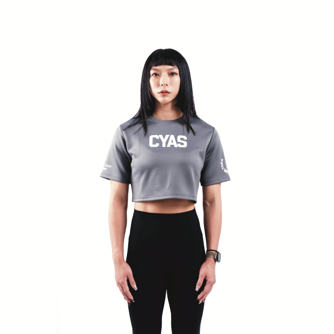[Interlock™] Cropped Tee - Gray