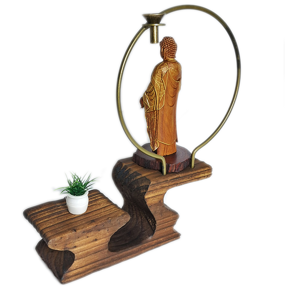 阿彌陀佛 {台灣肖楠木}倒流香座22公分 【十方】152478