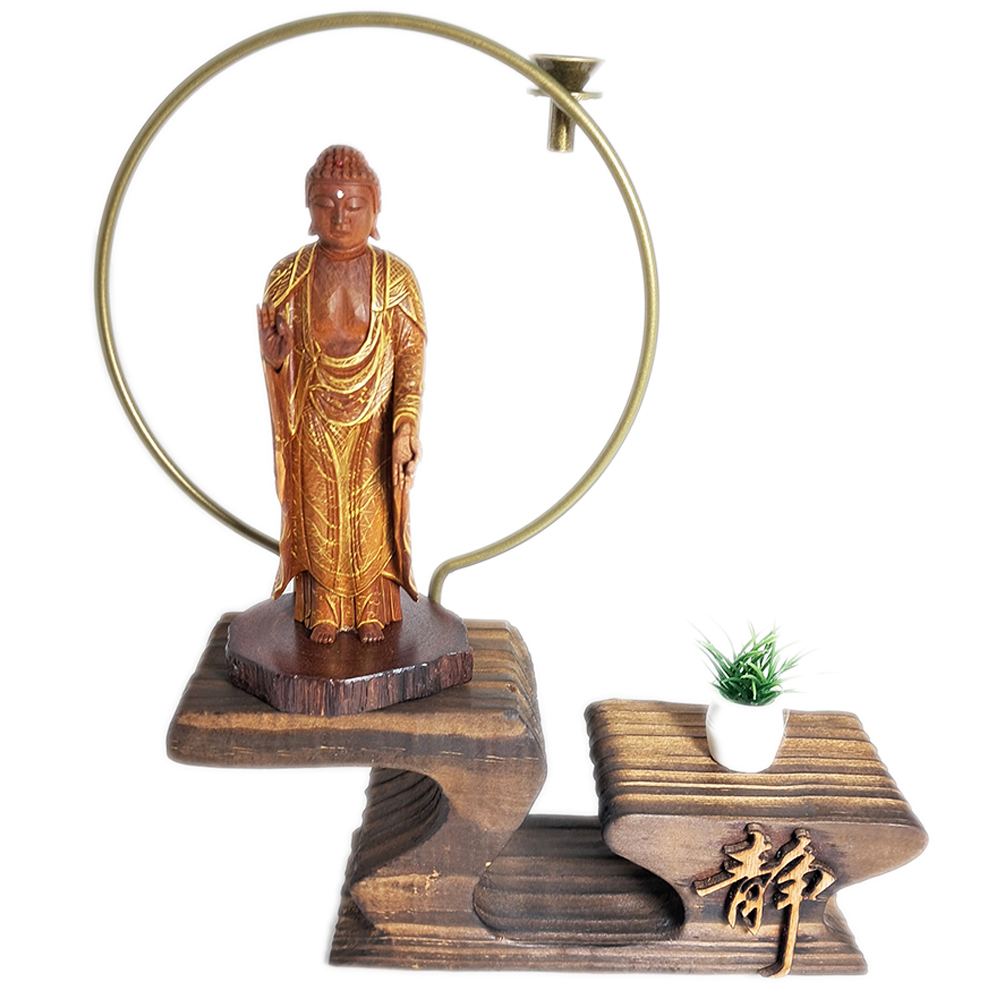 阿彌陀佛 {台灣肖楠木}倒流香座22公分 【十方】152478