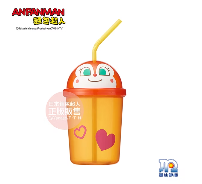AN麵包超人轉蓋吸管杯(紅精靈)