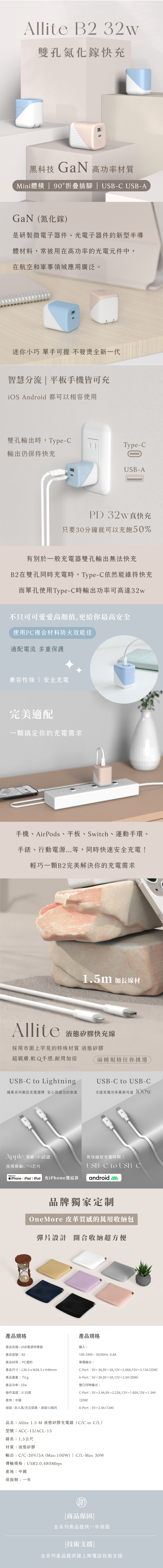 Allite B2 32w 雙孔氮化鎵快充