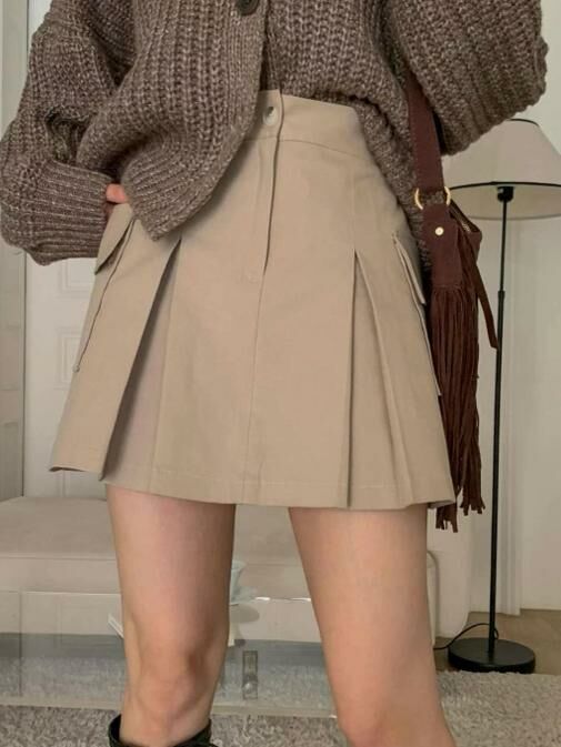 SK#14184🤎立體工裝裙褲