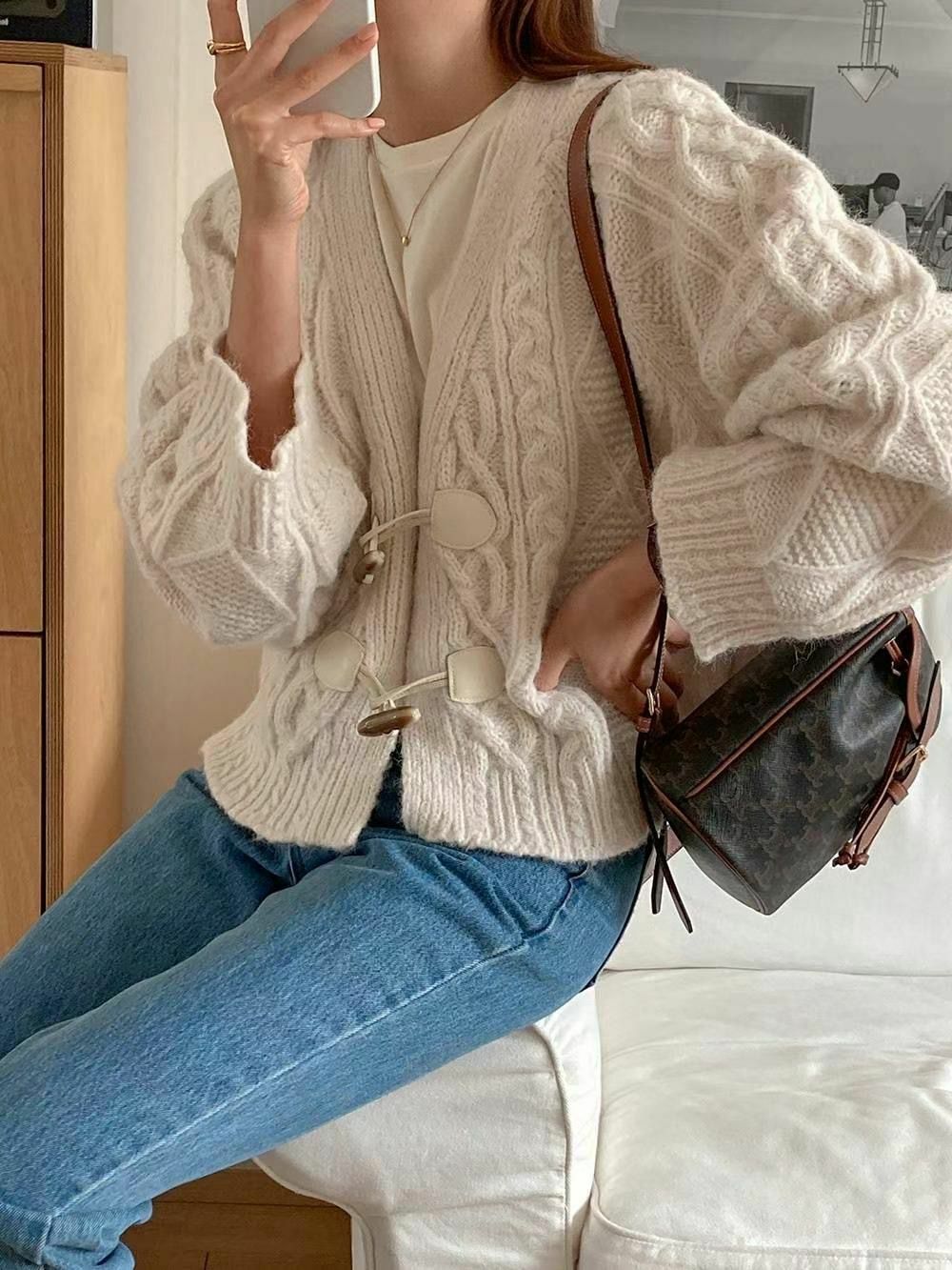 JK#14189🤎鄰家麻花外套