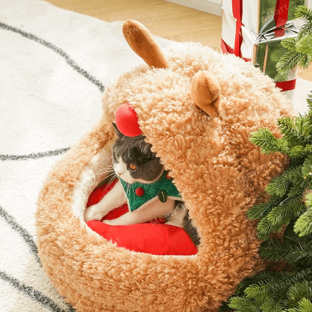 zeze 聖誕麋鹿蒙古包貓窩